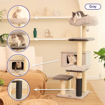 คอนโดแมว Catry รุ่น Cat Tree Casio สีเทา_8